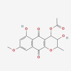 molecular formula C17H16O8 B1213266 Gunacin CAS No. 73341-70-5
