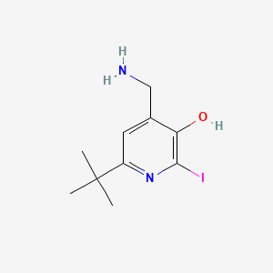 molecular formula C10H15IN2O B1213269 4-(Aminomethyl)-6-(1,1-dimethylethyl)-2-iodo-3-pyridinol CAS No. 69213-46-3