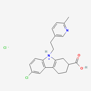 molecular formula C21H22Cl2N2O2 B1213277 6-Chloro-9-(2-(6-methyl-3-pyridyl)ethyl)-1,2,3,4-tetrahydrocarbazole-2-carboxylic acid CAS No. 58479-48-4