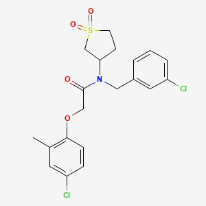 molecular formula C20H21Cl2NO4S B12132794 N-(3-chlorobenzyl)-2-(4-chloro-2-methylphenoxy)-N-(1,1-dioxidotetrahydrothiophen-3-yl)acetamide 