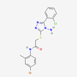 molecular formula C17H15BrClN5OS B12132796 2-{[4-amino-5-(2-chlorophenyl)-4H-1,2,4-triazol-3-yl]sulfanyl}-N-(4-bromo-2-methylphenyl)acetamide 
