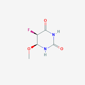molecular formula C5H7FN2O3 B121328 (5R,6S)-5-Fluoro-6-methoxy-1,3-diazinane-2,4-dione CAS No. 154121-06-9