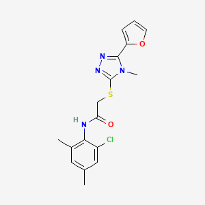 molecular formula C17H17ClN4O2S B12132841 N-(2-chloro-4,6-dimethylphenyl)-2-{[5-(furan-2-yl)-4-methyl-4H-1,2,4-triazol-3-yl]sulfanyl}acetamide 