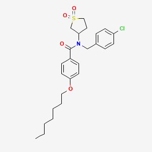 molecular formula C25H32ClNO4S B12132854 N-(4-chlorobenzyl)-N-(1,1-dioxidotetrahydrothiophen-3-yl)-4-(heptyloxy)benzamide 