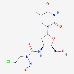 molecular formula C13H18ClN5O6 B1213290 1-(2-chloroethyl)-3-[(2S,3S,5R)-2-(hydroxymethyl)-5-(5-methyl-2,4-dioxopyrimidin-1-yl)oxolan-3-yl]-1-nitrosourea CAS No. 65174-26-7
