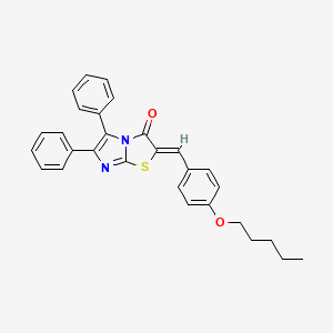 molecular formula C29H26N2O2S B12132907 (2Z)-2-[4-(pentyloxy)benzylidene]-5,6-diphenylimidazo[2,1-b][1,3]thiazol-3(2H)-one 