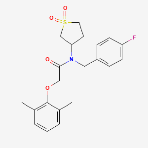 molecular formula C21H24FNO4S B12132916 2-(2,6-dimethylphenoxy)-N-(1,1-dioxidotetrahydrothiophen-3-yl)-N-(4-fluorobenzyl)acetamide 