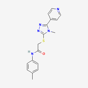 molecular formula C17H17N5OS B12132918 2-(4-methyl-5-(4-pyridyl)(1,2,4-triazol-3-ylthio))-N-(4-methylphenyl)acetamide 