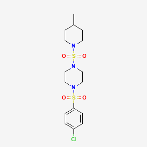molecular formula C16H24ClN3O4S2 B12132954 1-(4-Chloro-benzenesulfonyl)-4-(4-methyl-piperidine-1-sulfonyl)-piperazine 