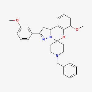 molecular formula C29H31N3O3 B12132962 1-Benzyl-7'-methoxy-2'-(3-methoxyphenyl)-1',10b'-dihydrospiro[piperidine-4,5'-pyrazolo[1,5-c][1,3]benzoxazine] 