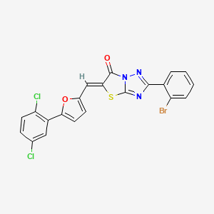 molecular formula C21H10BrCl2N3O2S B12132992 (5Z)-2-(2-bromophenyl)-5-{[5-(2,5-dichlorophenyl)furan-2-yl]methylidene}[1,3]thiazolo[3,2-b][1,2,4]triazol-6(5H)-one 