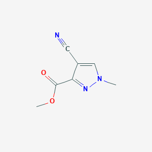 molecular formula C7H7N3O2 B012133 Methyl 4-cyano-1-methylpyrazole-3-carboxylate CAS No. 105020-37-9