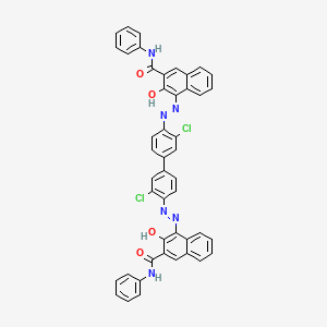 molecular formula C46H30Cl2N6O4 B1213301 2-Naphthalenecarboxamide, 4,4'-[(3,3'-dichloro[1,1'-biphenyl]-4,4'-diyl)bis(azo)]bis[3-hydroxy-N-phenyl- CAS No. 41709-76-6
