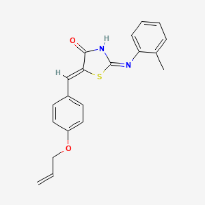 molecular formula C20H18N2O2S B12133010 (2E,5Z)-2-[(2-methylphenyl)imino]-5-[4-(prop-2-en-1-yloxy)benzylidene]-1,3-thiazolidin-4-one 