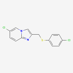 molecular formula C14H10Cl2N2S B12133011 6-Chloro-2-{[(4-chlorophenyl)sulfanyl]methyl}imidazo[1,2-a]pyridine 