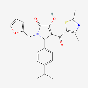 molecular formula C24H24N2O4S B12133015 4-(2,4-dimethyl-1,3-thiazole-5-carbonyl)-1-[(furan-2-yl)methyl]-3-hydroxy-5-[4-(propan-2-yl)phenyl]-2,5-dihydro-1H-pyrrol-2-one 