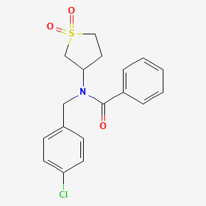 molecular formula C18H18ClNO3S B12133016 N-(4-chlorobenzyl)-N-(1,1-dioxidotetrahydrothiophen-3-yl)benzamide 
