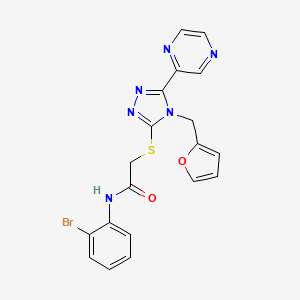 molecular formula C19H15BrN6O2S B12133039 N-(2-bromophenyl)-2-{[4-(furan-2-ylmethyl)-5-(pyrazin-2-yl)-4H-1,2,4-triazol-3-yl]sulfanyl}acetamide 