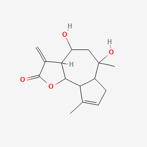 molecular formula C15H20O4 B1213307 4,6-Dihydroxy-6,9-dimethyl-3-methylidene-3a,4,5,6,6a,7,9a,9b-octahydroazuleno[4,5-b]furan-2(3h)-one CAS No. 21982-83-2