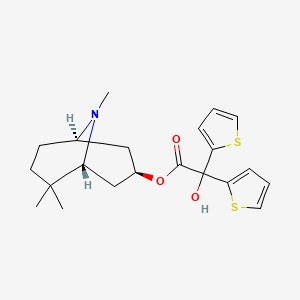 molecular formula C21H27NO3S2 B1213308 [(1R,3R,5R)-6,6,9-trimethyl-9-azabicyclo[3.3.1]nonan-3-yl] 2-hydroxy-2,2-dithiophen-2-ylacetate 