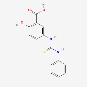 molecular formula C14H12N2O3S B12133082 Benzoic acid, 2-hydroxy-5-[[(phenylamino)thioxomethyl]amino]- CAS No. 62773-62-0