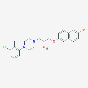molecular formula C24H26BrClN2O2 B12133095 1-[(6-Bromonaphthalen-2-yl)oxy]-3-[4-(3-chloro-2-methylphenyl)piperazin-1-yl]propan-2-ol 