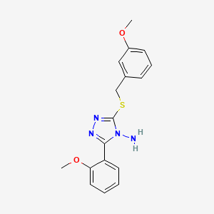 molecular formula C17H18N4O2S B12133175 3-(2-Methoxyphenyl)-5-[(3-methoxyphenyl)methylthio]-1,2,4-triazole-4-ylamine 