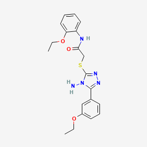 molecular formula C20H23N5O3S B12133176 2-[4-amino-5-(3-ethoxyphenyl)(1,2,4-triazol-3-ylthio)]-N-(2-ethoxyphenyl)aceta mide 