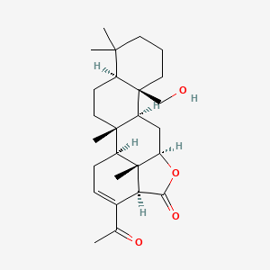 molecular formula C26H38O4 B1213318 22-Hydroxy-24-methylsedn-16-en-24-one-12beta,25beta-olide 
