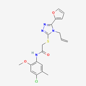 molecular formula C19H19ClN4O3S B12133209 N-(4-chloro-2-methoxy-5-methylphenyl)-2-{[5-(furan-2-yl)-4-(prop-2-en-1-yl)-4H-1,2,4-triazol-3-yl]sulfanyl}acetamide 