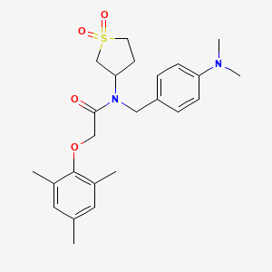 molecular formula C24H32N2O4S B12133219 N-[4-(dimethylamino)benzyl]-N-(1,1-dioxidotetrahydrothiophen-3-yl)-2-(2,4,6-trimethylphenoxy)acetamide 
