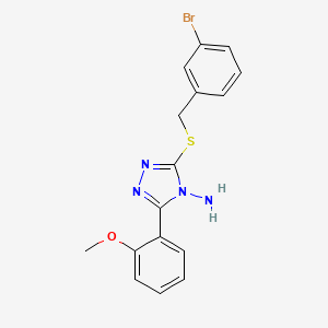 molecular formula C16H15BrN4OS B12133259 5-[(3-Bromophenyl)methylthio]-3-(2-methoxyphenyl)-1,2,4-triazole-4-ylamine 