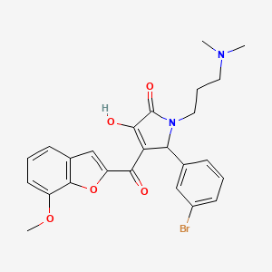 molecular formula C25H25BrN2O5 B12133271 1-[3-(Dimethylamino)propyl]-5-(3-bromophenyl)-3-hydroxy-4-[(7-methoxybenzo[d]f uran-2-yl)carbonyl]-3-pyrrolin-2-one 
