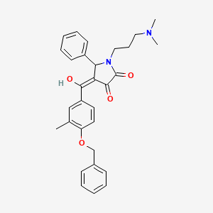 molecular formula C30H32N2O4 B12133285 4-{[4-(benzyloxy)-3-methylphenyl]carbonyl}-1-[3-(dimethylamino)propyl]-3-hydroxy-5-phenyl-1,5-dihydro-2H-pyrrol-2-one 