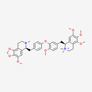molecular formula C41H49N2O8+ B1213330 (6S)-4-methoxy-6-[[4-[2-methoxy-5-[[(1S)-5,6,7-trimethoxy-2,2-dimethyl-3,4-dihydro-1H-isoquinolin-2-ium-1-yl]methyl]phenoxy]phenyl]methyl]-7-methyl-8,9-dihydro-6H-[1,3]dioxolo[4,5-f]isoquinoline CAS No. 62251-53-0