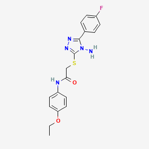 molecular formula C18H18FN5O2S B12133303 2-[4-amino-5-(4-fluorophenyl)(1,2,4-triazol-3-ylthio)]-N-(4-ethoxyphenyl)aceta mide 