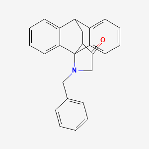 molecular formula C25H21NO B1213331 1,2,4,5-Tetrahydro-1-(phenylmethyl)-5,9b(1',2')-benzeno-9bH-benz(g)indol-3(3aH)-one CAS No. 89014-24-4