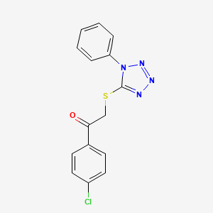 molecular formula C15H11ClN4OS B12133376 1-(4-chlorophenyl)-2-[(1-phenyl-1H-1,2,3,4-tetrazol-5-yl)sulfanyl]ethan-1-one 