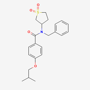 molecular formula C22H27NO4S B12133395 N-benzyl-N-(1,1-dioxidotetrahydrothiophen-3-yl)-4-(2-methylpropoxy)benzamide 