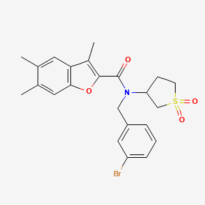 molecular formula C23H24BrNO4S B12133442 N-(3-bromobenzyl)-N-(1,1-dioxidotetrahydrothiophen-3-yl)-3,5,6-trimethyl-1-benzofuran-2-carboxamide 