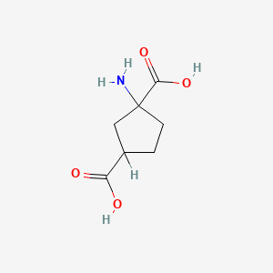molecular formula C7H11NO4 B1213346 1-Aminocyclopentane-1,3-dicarboxylic acid CAS No. 100910-67-6