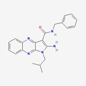 molecular formula C22H23N5O B12133520 2-amino-N-benzyl-1-(2-methylpropyl)-1H-pyrrolo[2,3-b]quinoxaline-3-carboxamide 