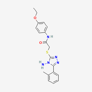 molecular formula C19H21N5O2S B12133543 2-{[4-amino-5-(2-methylphenyl)-4H-1,2,4-triazol-3-yl]sulfanyl}-N-(4-ethoxyphenyl)acetamide 