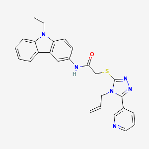 molecular formula C26H24N6OS B12133547 N-(9-ethyl-9H-carbazol-3-yl)-2-{[4-(prop-2-en-1-yl)-5-(pyridin-3-yl)-4H-1,2,4-triazol-3-yl]sulfanyl}acetamide 