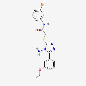 molecular formula C18H18BrN5O2S B12133548 2-{[4-amino-5-(3-ethoxyphenyl)-4H-1,2,4-triazol-3-yl]sulfanyl}-N-(3-bromophenyl)acetamide 