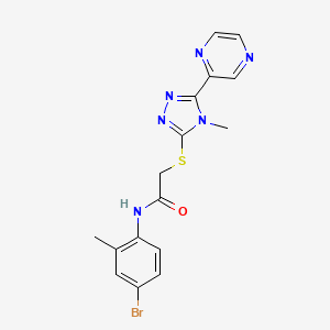 molecular formula C16H15BrN6OS B12133561 N-(4-bromo-2-methylphenyl)-2-{[4-methyl-5-(pyrazin-2-yl)-4H-1,2,4-triazol-3-yl]sulfanyl}acetamide 