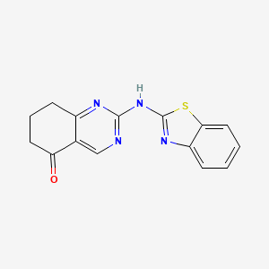 molecular formula C15H12N4OS B12133608 2-(Benzothiazol-2-ylamino)-6,7,8-trihydroquinazolin-5-one 