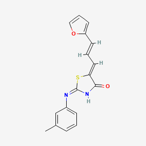 molecular formula C17H14N2O2S B12133671 (5Z)-5-[(E)-3-(furan-2-yl)prop-2-enylidene]-2-(3-methylanilino)-1,3-thiazol-4-one 