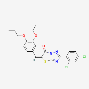 molecular formula C22H19Cl2N3O3S B12133749 (5E)-2-(2,4-dichlorophenyl)-5-(3-ethoxy-4-propoxybenzylidene)[1,3]thiazolo[3,2-b][1,2,4]triazol-6(5H)-one 