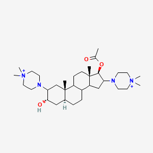 molecular formula C33H60N4O3+2 B1213375 17-(Acetyloxy)-2,16-bis(4,4-dimethylpiperazin-4-ium-1-yl)-3-hydroxyandrostane 